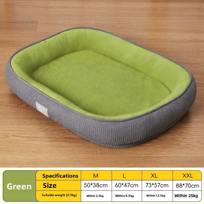 All-Season Dog Bed Washable Cushion with Raised Edges for Cats and Small Dogs