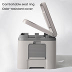 Portable Folding Camping Toilet with Lid and 330-lb Load Capacity