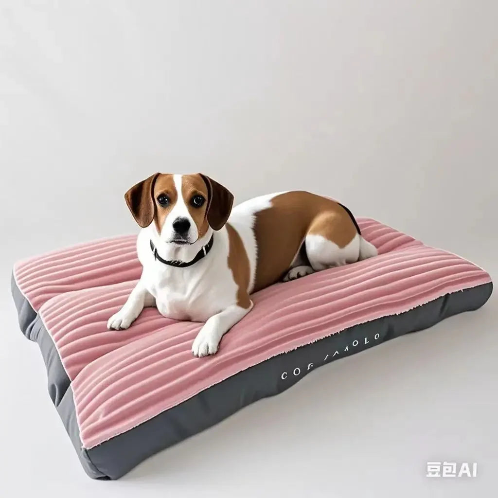 Corduroy Dog Bed Mat Oversized Washable Cushion for Medium and Large Dogs