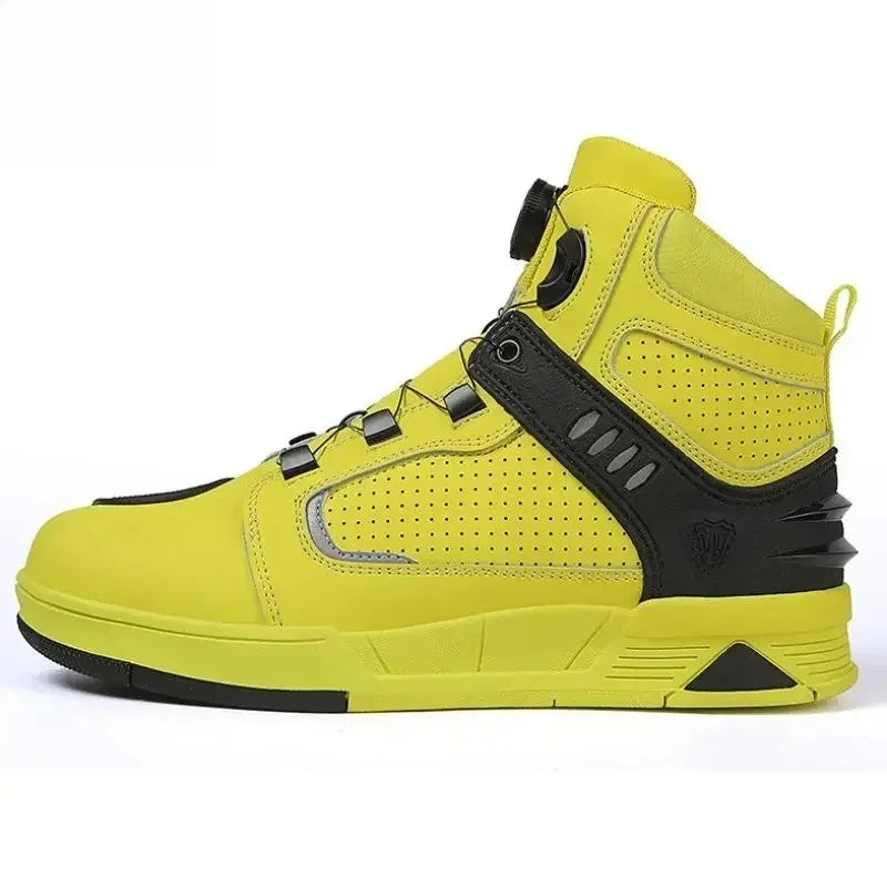 Men's Fashion Leather Breathable Anti-Slip Motorcycle Ankle Boots