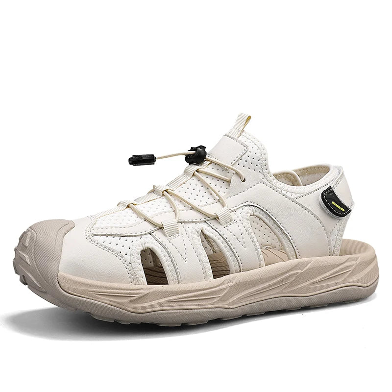 Men's Casual Closed-Toe Sandals Breathable Lightweight Outdoor Beach Shoes