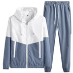Men's Casual Hooded Jacket and Pants Tracksuit Set