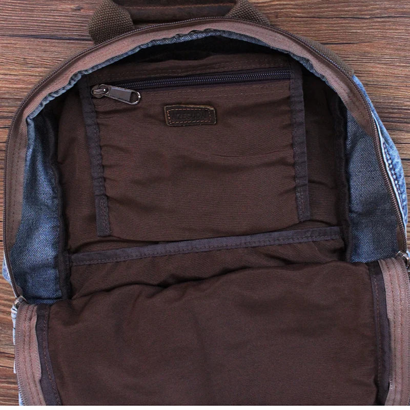 Unisex Fashion Denim 16 Inch Laptop Travel Backpack