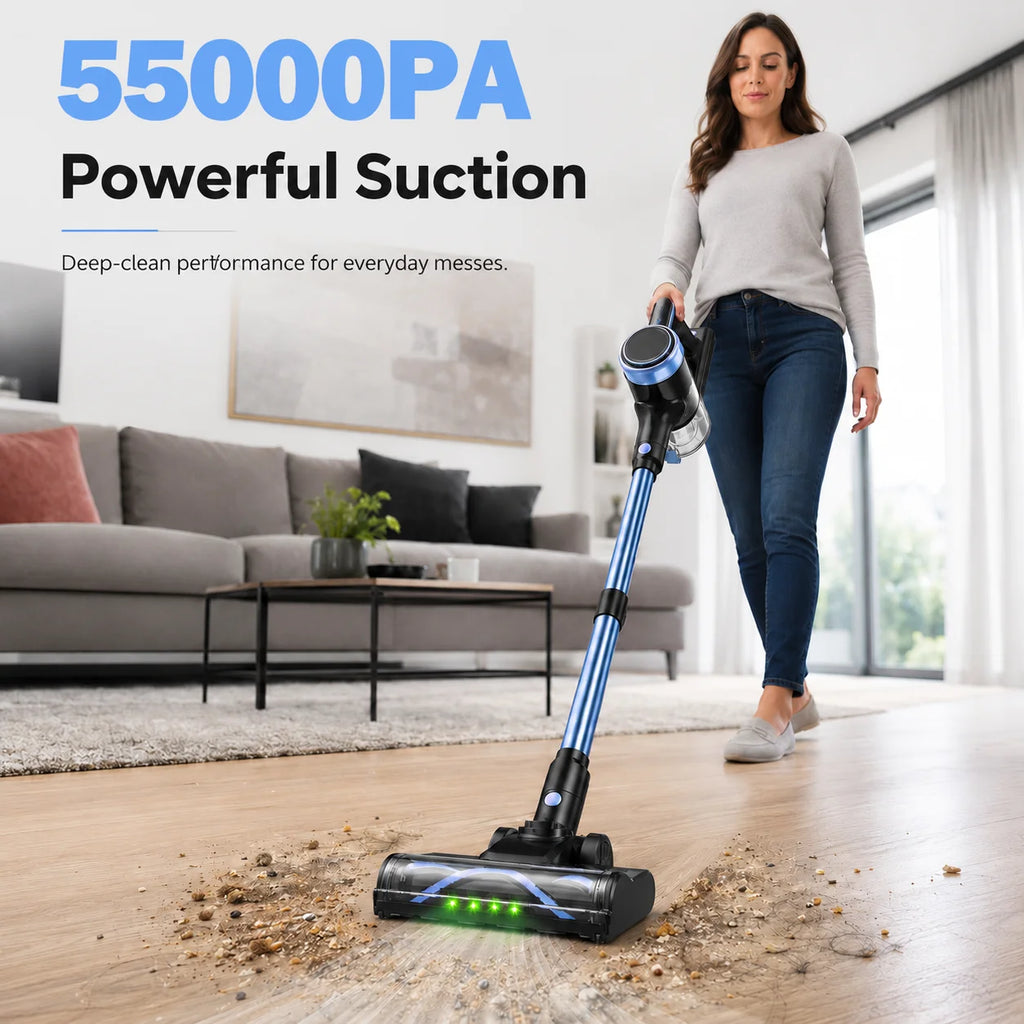 Cordless Stick Vacuum Cleaner with Anti-Tangle Brush 500W