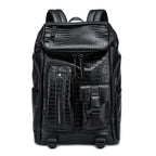 Men's Fashion PU Leather Large Capacity Travel Laptop Backpack