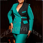 Women's Classic Tailored Blazer and Trousers Suit Set