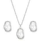 Women's Fashion Baroque Imitation Pearl Torque Necklace Jewelry Set