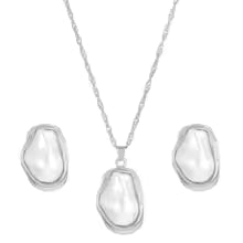 Women's Fashion Baroque Imitation Pearl Torque Necklace Jewelry Set