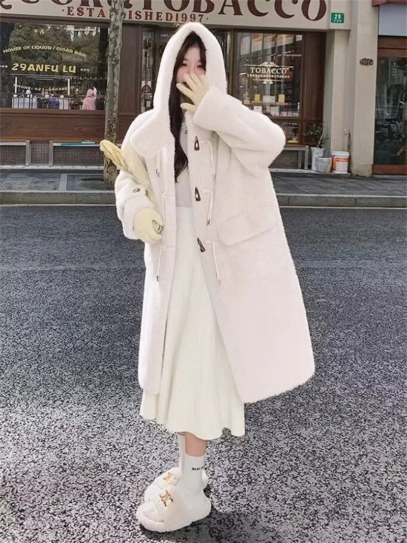Women's Thick Warm Hooded Faux Fur Coat