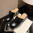 Women's Riveted Platform Round Toe Slippers