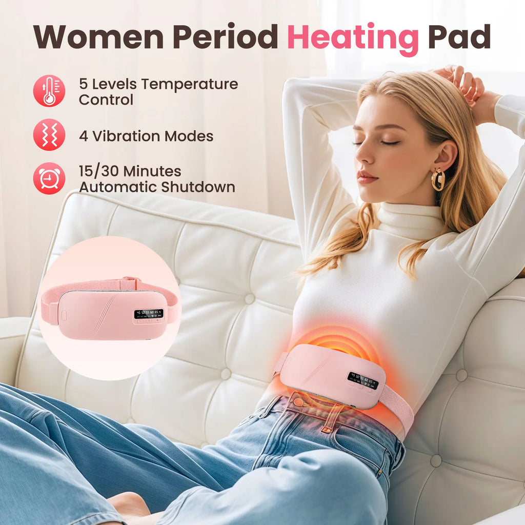 Menstrual Heating Pad with Vibration Massage and Smart Timer