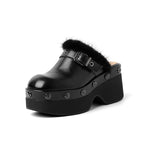 Women's Riveted Platform Round Toe Slippers