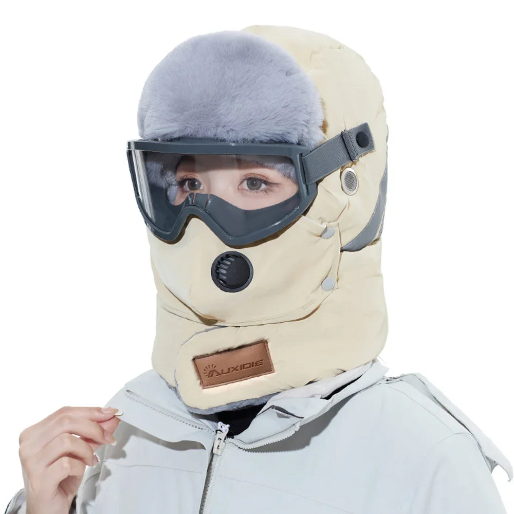 Unisex Windproof Thickened Plush Riding Face Mask Hood