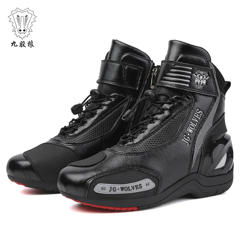 Unisex Leather Anti-Slip Urban Motocross Racing Boots D98
