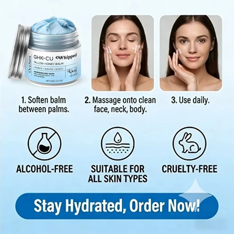 Copper Peptides PDRN GHK-Cu Beef Tallow Blue Balm Moisturizer