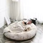 Washable Faux Fur Orthopedic Human Dog Bed for People and Pets