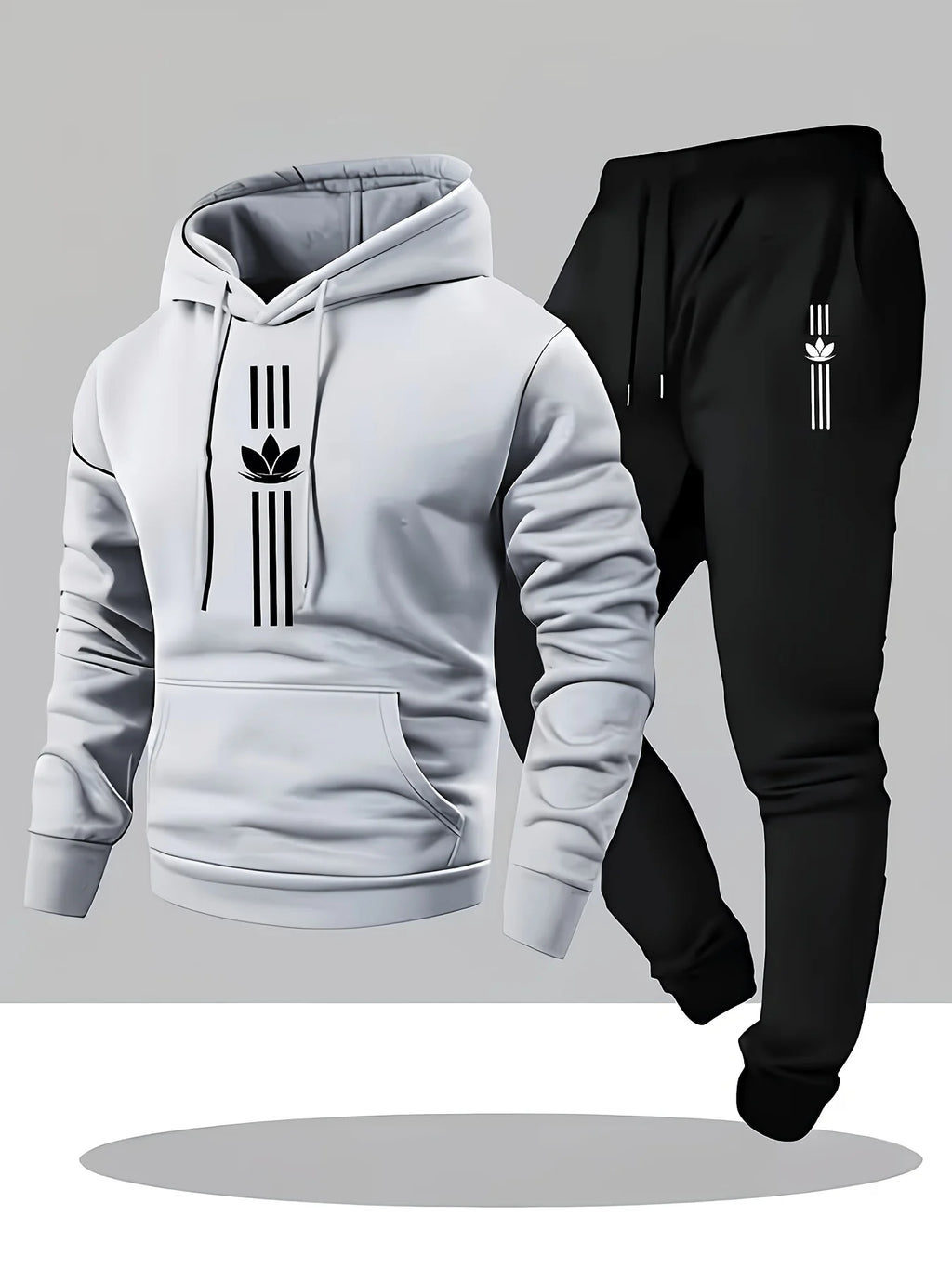Men's Casual Hoodie and Sweatpants Two Piece Tracksuit Set