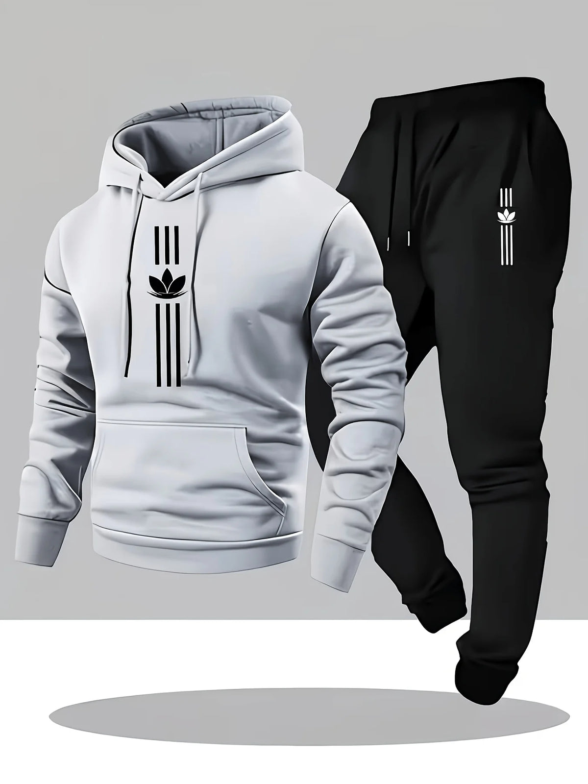 Men's Casual Hoodie and Sweatpants Two Piece Tracksuit Set
