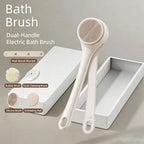 Waterproof Electric Body Brush with Long Handle and Rotatable Heads