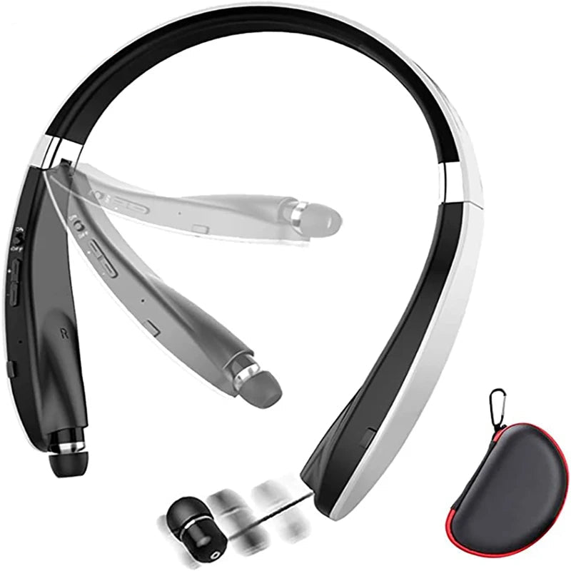 Foldable Bluetooth Neckband Headset and Retractable Wireless Headphones