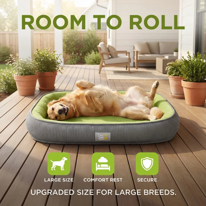 All-Season Dog Bed Washable Cushion with Raised Edges for Cats and Small Dogs