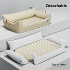 Orthopedic Leather Dog Bed Sofa with Non-Slip Bottom and Waterproof Washable Cushion
