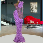 Women's Ruffled Tiered Mermaid Prom Gown