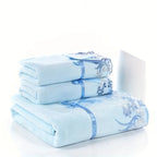 Luxury Lace Microfiber Bath Towel and Soft Absorbent Hand Towel Set