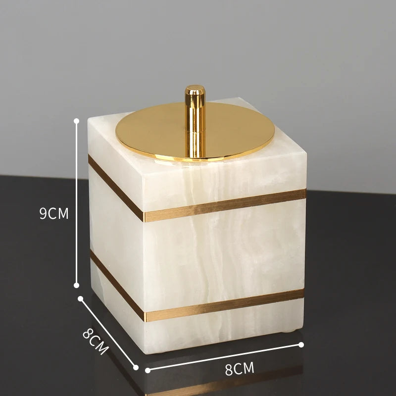 White Onyx Natural Marble Bathroom Accessory Set M28