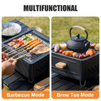 Portable Charcoal Barbecue Grill and Outdoor Camping Stove