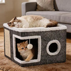 Foldable Indoor Cat House and Cave Condo Pet Bed
