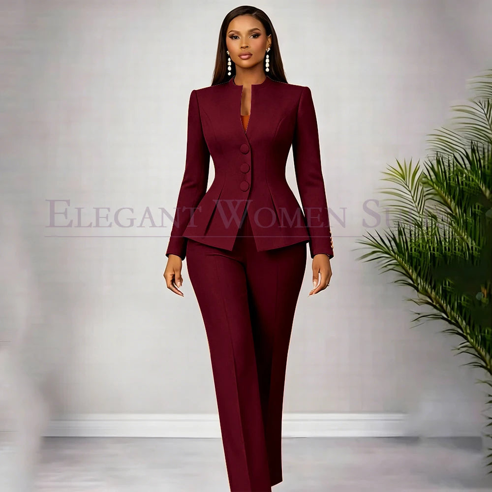 Men's Tailored Two-Piece Blazer and Pants Suit