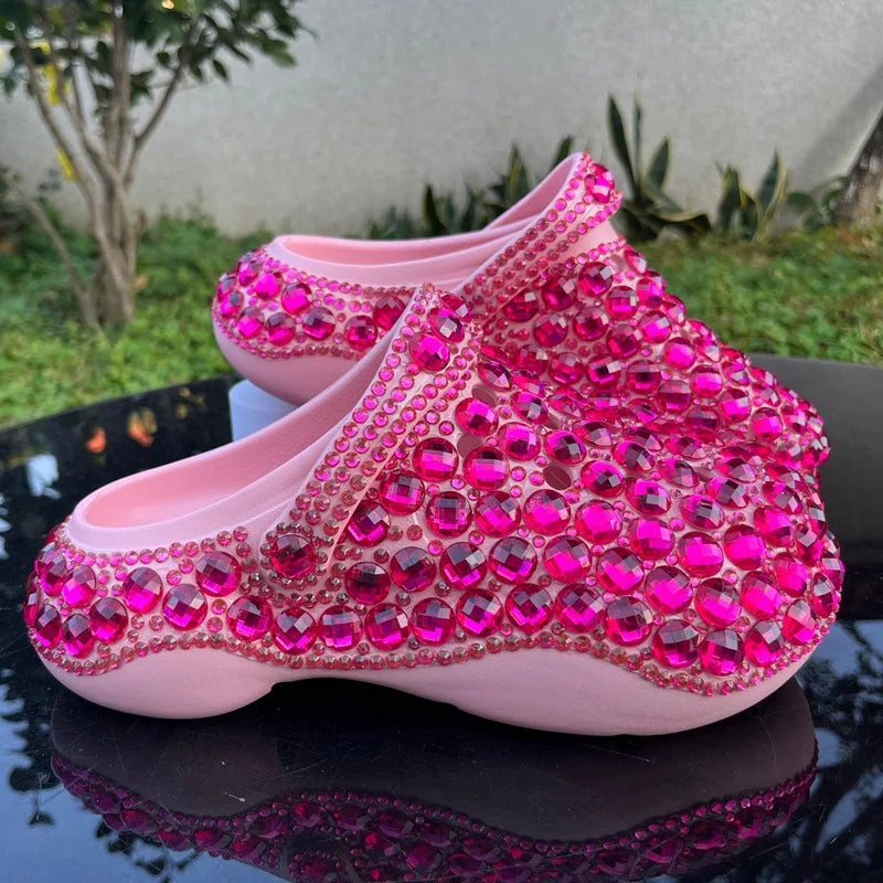 Women's Rhinestone Clogs Summer Beach Sandals EVA Lightweight