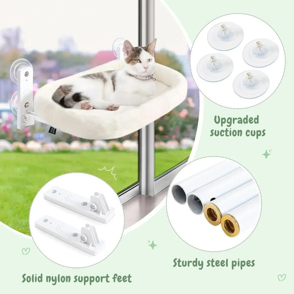 Window Cat Hammock Breathable Plush Suction Cup Foldable Pet Bed
