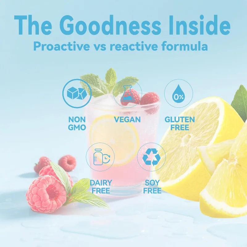 Magnesium Vitamin D Lemon Raspberry Mineral Drink Mix