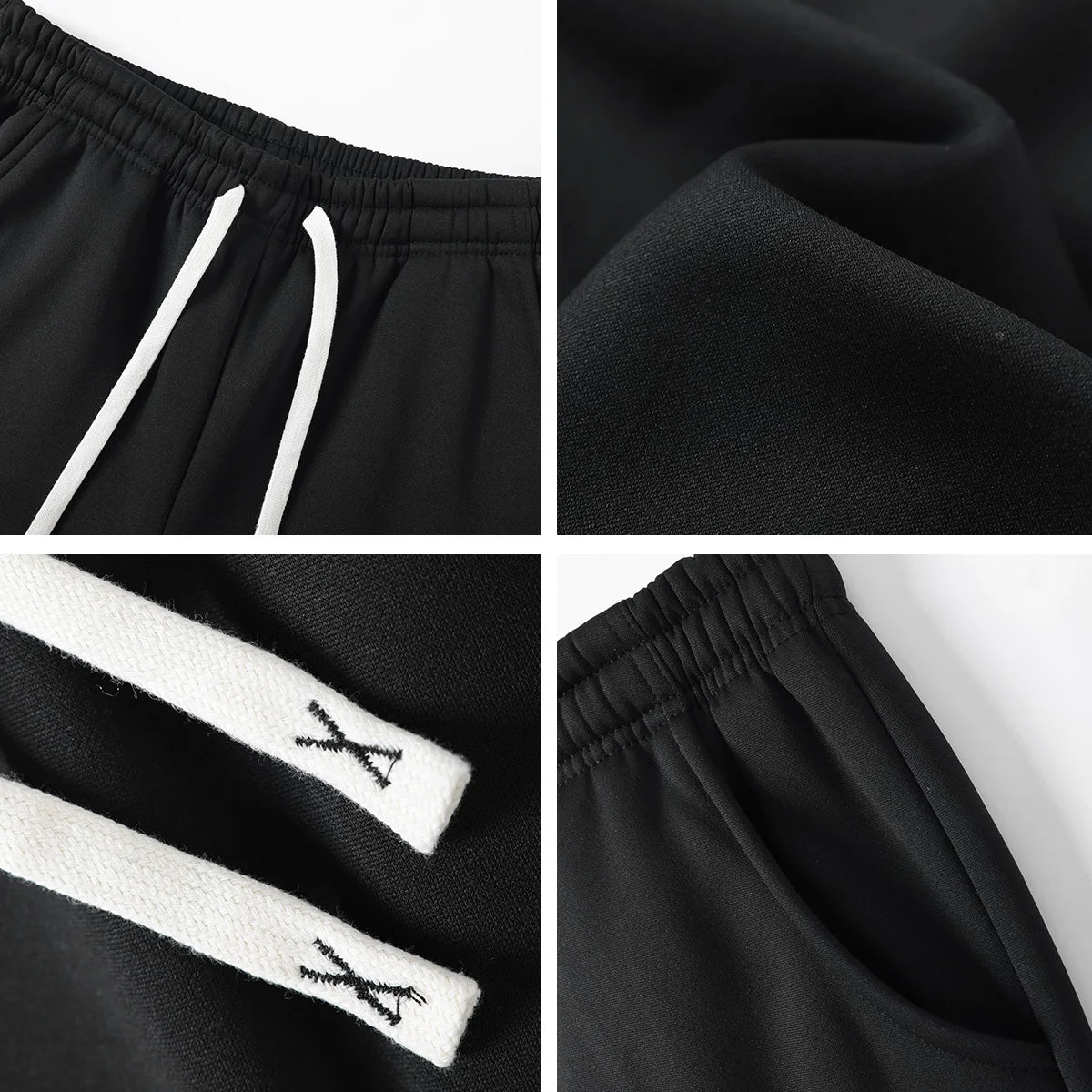 Men's Casual Solid Color Ankle Tied Jogging Pants Set