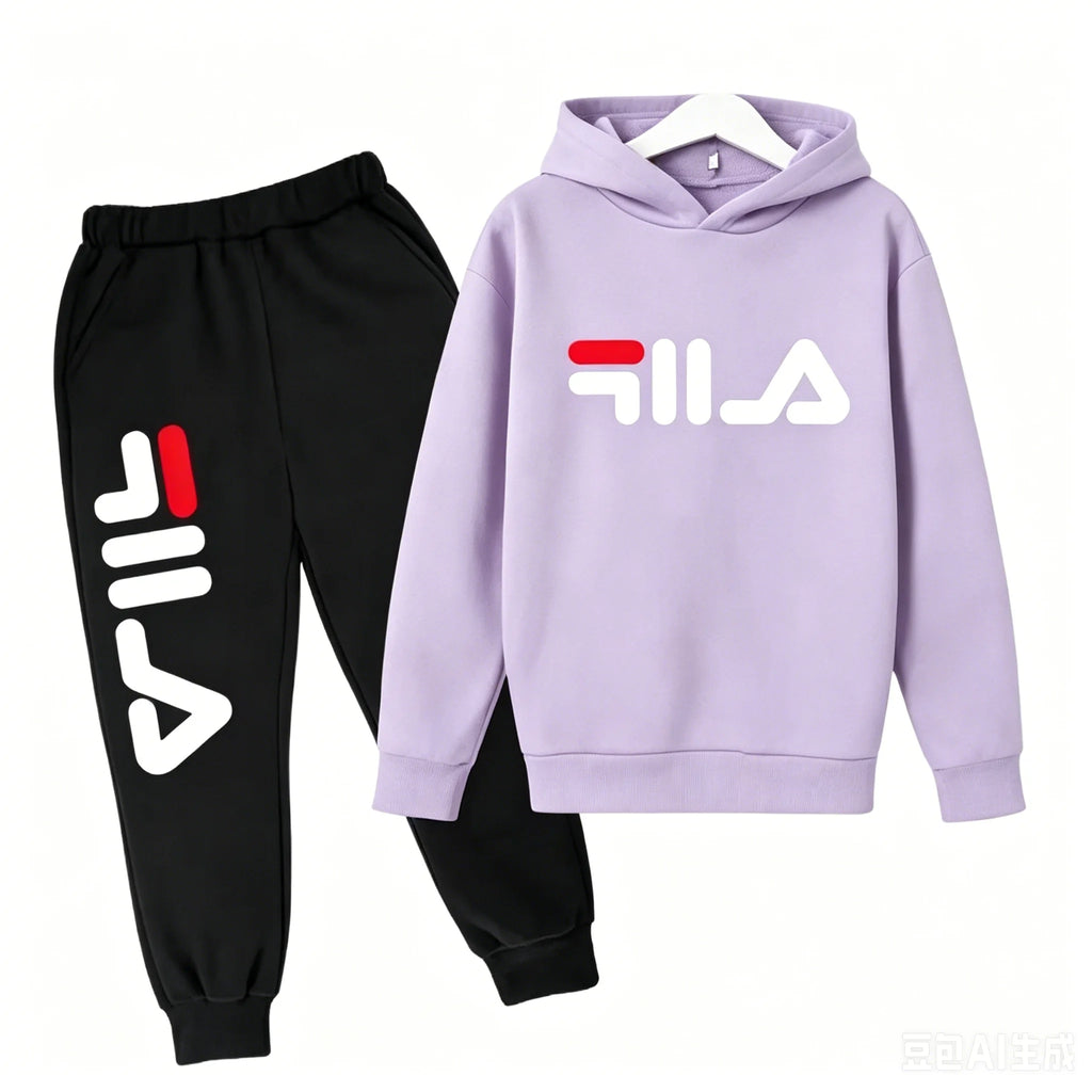 Kids' Casual Sports Hoodie Pants Two-Piece Set