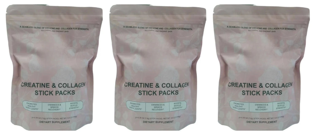Creatine Collagen Powder Sticks Strength Recovery Supplement 20 Servings