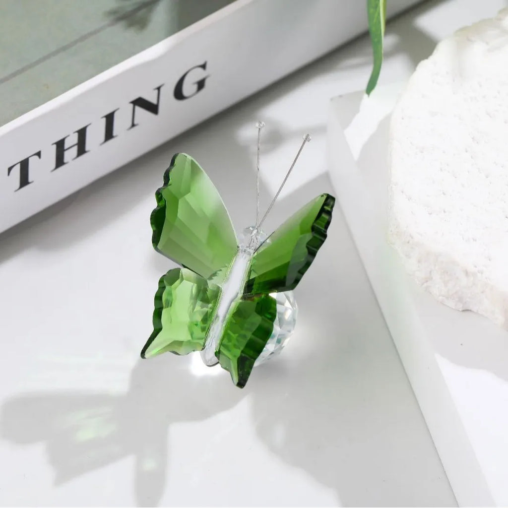 Crystal Cut Butterfly Ornament and Desktop Tabletop Figurine