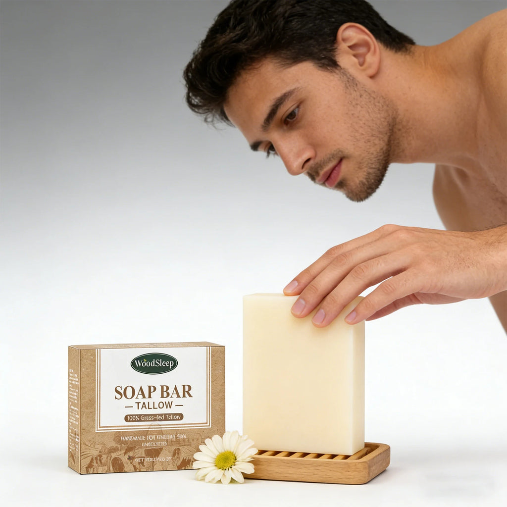 Natural Brightening Tallow Cleansing Face Body Soap Bar 3.5 oz