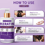 Keratin Shampoo and Conditioner Set Smooth Frizzy Hair 6.8 fl oz Each TSR57T-B1B2