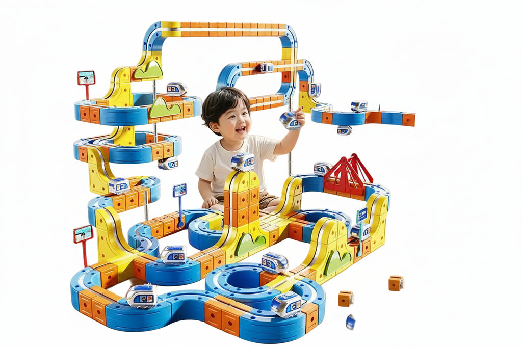 Kids Electric 3D Magnetic Track Train Building Vehicle Toy Set