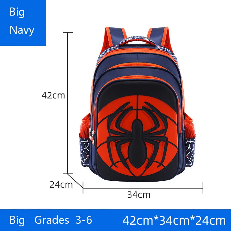 Kids' 3D Cartoon Spider Waterproof School Backpack and Pencil Case Set