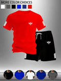 Men's Casual Round Neck T-Shirt and Shorts Set