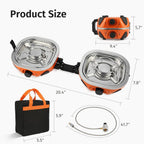 Propane Camping Stove and Portable 2 Burner Outdoor Gas Cooker