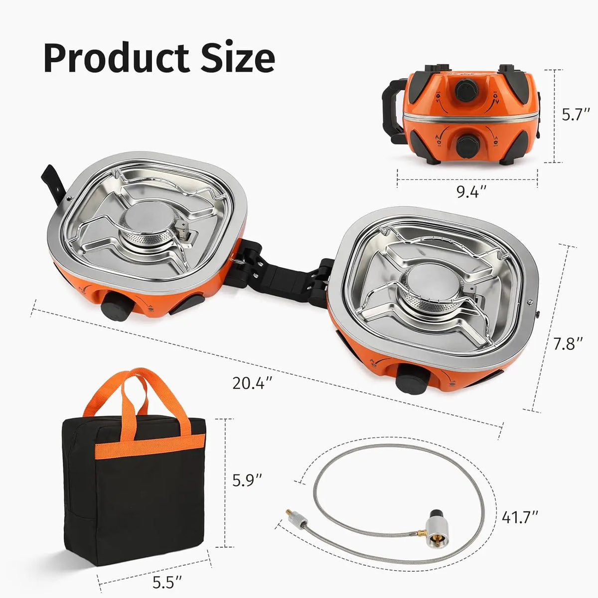 Propane Camping Stove and Portable 2 Burner Outdoor Gas Cooker