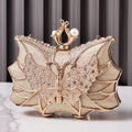 Hollow Butterfly Evening Clutch Bag with Sequins and Diamonds