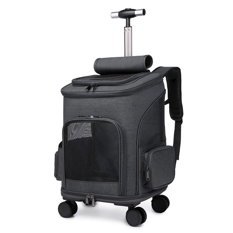 Large Capacity Breathable Pet Trolley Bag