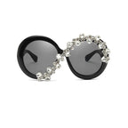Women's Trendy Round Diamond Rhinestone Oversized Sunglasses