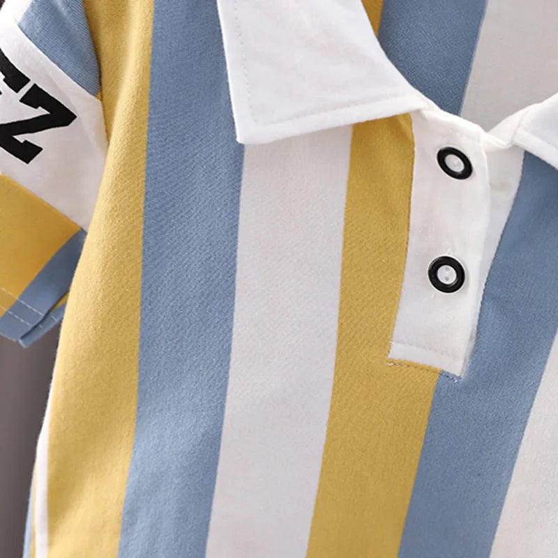 Boys Cotton Striped Shorts Set 2-Piece Summer Casual Playwear